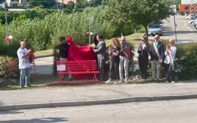 A Red Bench at Siderforgerossi: A Message That Speaks Every Day